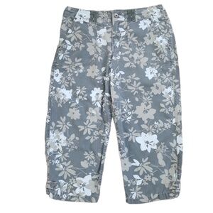 Gloria Vanderbilt Gray Floral Skimmer Capri Pants Size: 8‎